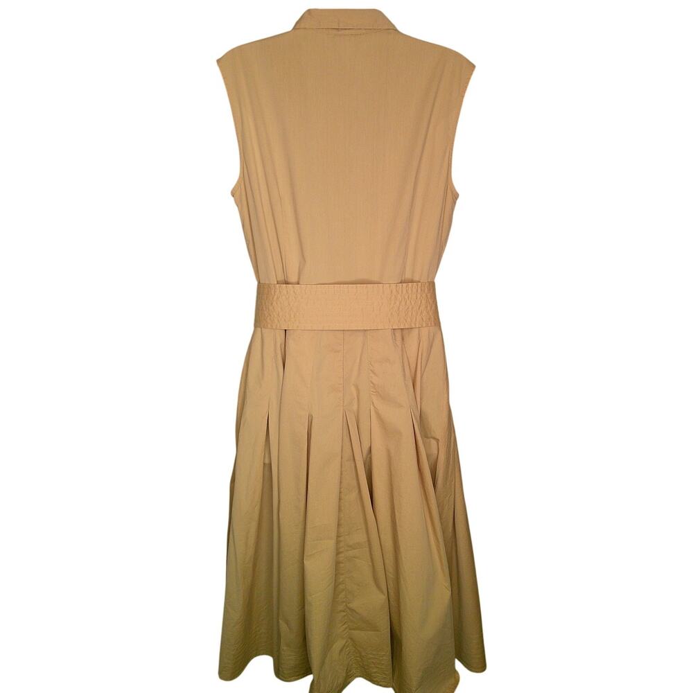 Alfani Donna Karen NY Women's 10 Khaki Button down Sleeveless Dress Tie Waist - Picture 3 of 5
